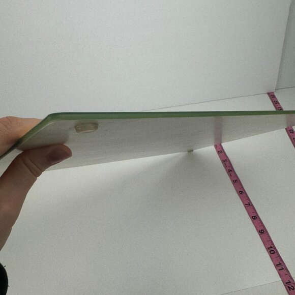 Vtg Tempered Clear Glass Cutting Board Bicycle Bike Garden Summer Spring Image - Picture 5 of 7